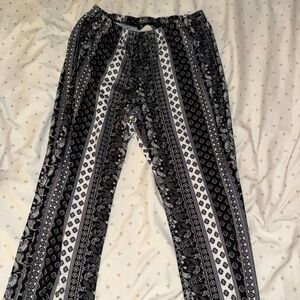 Rainbow Black and White Wide Leg Pants